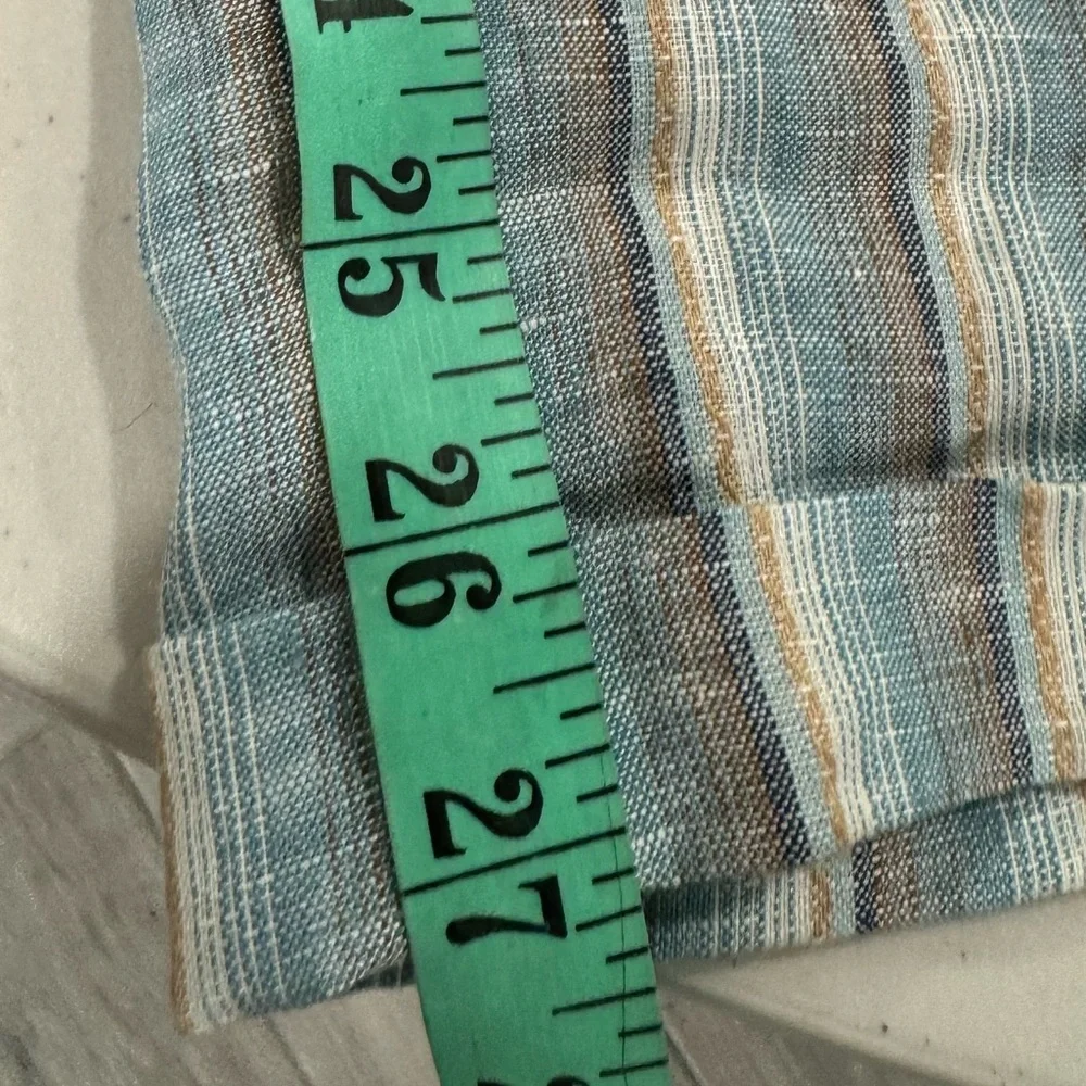 Faherty Light Blue and Cream Striped Linen Pants - Picture 4 of 4